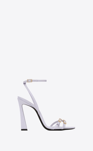 YSL Lila Sandals In Crepe Satin Soft Lila | LZG821740