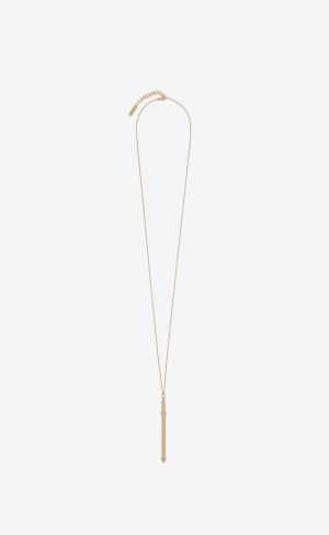 YSL Long Cocktail Stirrer Necklace In Metal Guld | UJR076912
