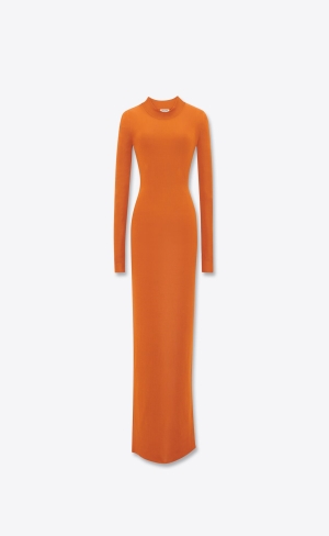 YSL Long Klänning In Knit Orange | AYL892503