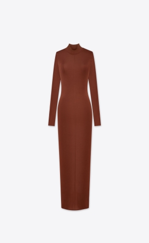 YSL Long Klänning In Knit Toffee | HPB904617