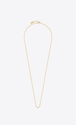 YSL Long Parallel Figaro Chain Necklace In Metal Guld | UFY604231