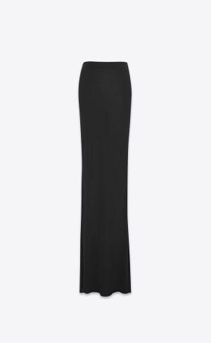 YSL Long Skirt In Crepe Jersey Svarta | WBR561048