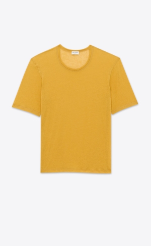 YSL Loose Fit T-shirt In Jersey Safran | YFN174508