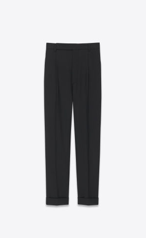 YSL Loose-fit Pants In Gabardine Svarta | MIW571369