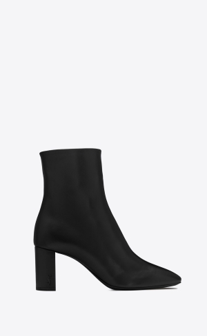 YSL Lou Ankle Boots In Smooth Läder Svarta | JWR790632