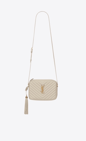 YSL Lou Camera Bag In Quiltad Läder Blanc Vintage | TBW318752