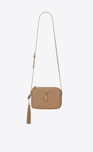 YSL Lou Camera Bag In Quiltad Läder Grå Bruna | AYO491235