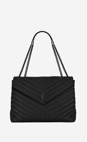 YSL Loulou Large Chain Bag In Quiltad "Y" Läder Noir | OHT930782