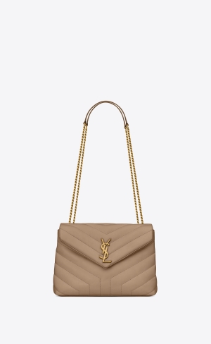 YSL Loulou Small Chain Bag In Quiltad "Y" Läder Bruna | MHI026157