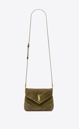 YSL Loulou Toy In Quiltad "Y" Mocka Olivgröna Gröna | XOM962451