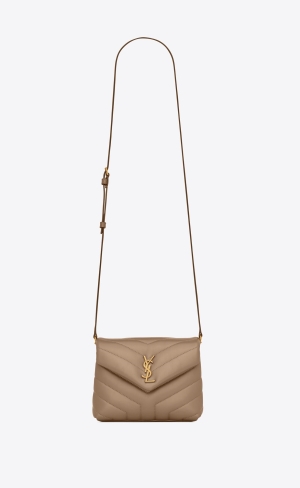 YSL Loulou Toy Rem Bag In Matelassé "Y" Läder Bruna | XCU175943