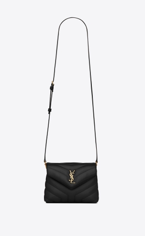 YSL Loulou Toy Rem Bag In Quiltad "Y" Läder Svarta | NOG473069