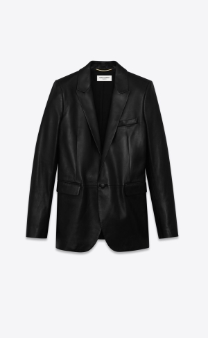YSL Läder Suit Jacket Svarta | LWJ738629
