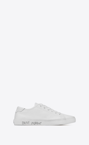 YSL Malibu Sneakers In Smooth Läder Vita | AWJ842713