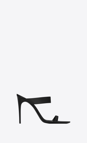 YSL Martha Mules In Silk Satin Svarta | IGX120394
