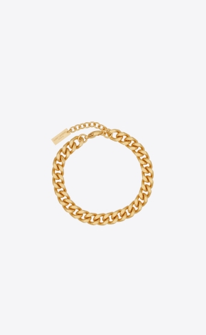 YSL Medium Curb Chain Bracelet In Metal Guld | BSX319256