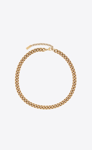 YSL Medium Curb Chain Necklace In Metal Guld | TWR516329