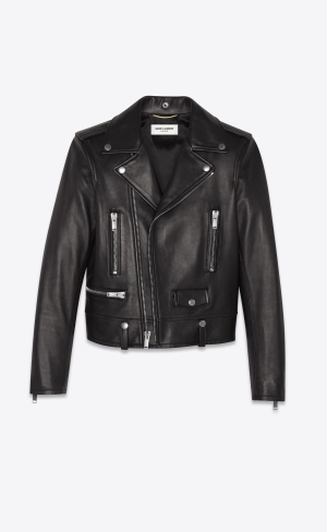 YSL Motorcycle Jacket In Lambskin Svarta | EFA360284