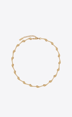 YSL Multiple Drop Korta Necklace In Metal Guld | FIR379501