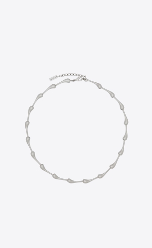 YSL Multiple Large Drop Necklace In Metal Palladium | ABJ671942