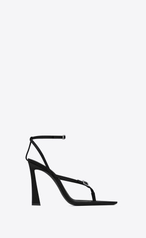 YSL Nadja Sandals In Crepe Satin Svarta | RKG760329