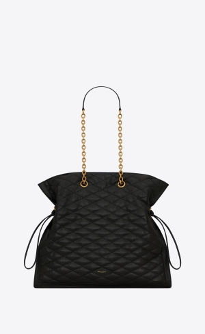 YSL New Pochon In Quiltad Lambskin Svarta | MJQ076518