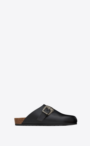 YSL Nichols Clogs In Smooth Läder Noir | INQ685492