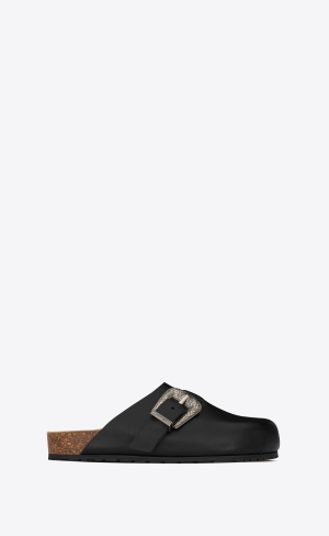 YSL Nichols Clogs In Smooth Läder Svarta | VMT370245