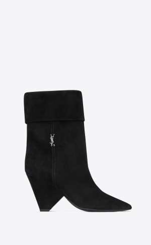 YSL Niki Booties In Mocka Noir | OVR873569