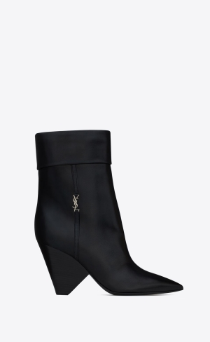 YSL Niki Booties In Smooth Läder Svarta | MLA325094