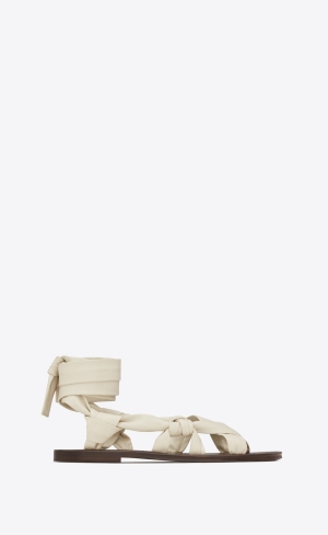 YSL Nolan Sandals In Smooth Läder Pearl | EIL453260