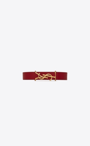 YSL Opyum Bracelet In Läder And Metal Mörkröda | TNG481052