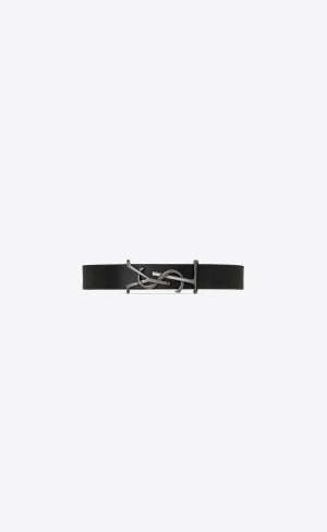 YSL Opyum Bracelet In Smooth Läder And Metal Svarta | LES082496