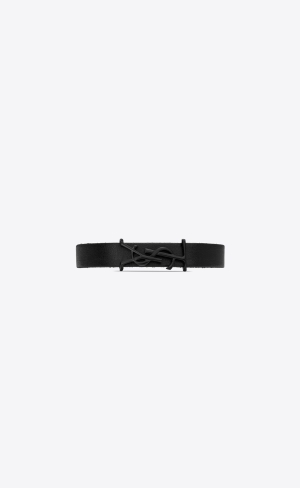 YSL Opyum Bracelet In Smooth Läder And Metal Svarta | SVG629587