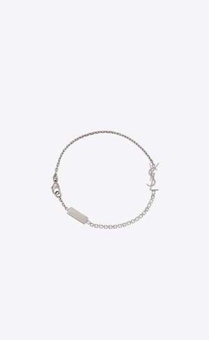 YSL Opyum Charm Bracelet In Metal And Rhinestone Palladium | BLA218346