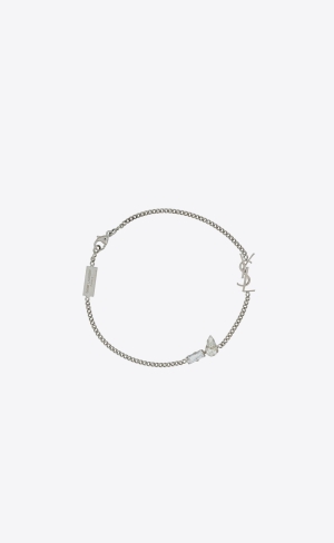 YSL Opyum Charm Bracelet In Metal And Rhinestone Silver | NBC149023