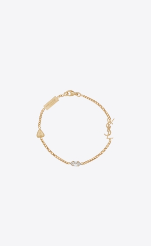 YSL Opyum Heart Charm Bracelet In Metal Guld | QED146580