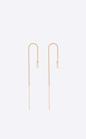YSL Opyum Long Threader Earrings In Metal Rosa Guld | TRA079143