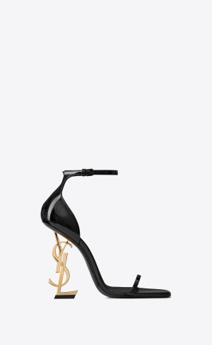YSL Opyum Sandals In Lack Läder Svarta | KLC280317