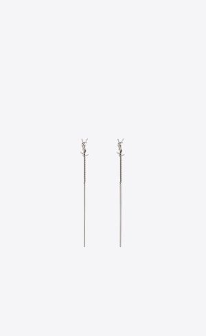 YSL Opyum Threader Earrings In Metal Mirror | ZSX582349