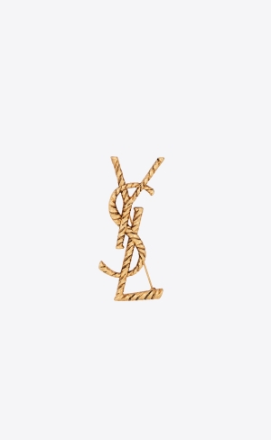 YSL Opyum Twisted Brooch In Metal Guld | JXQ836041