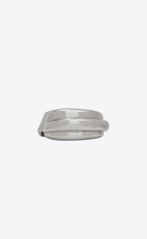 YSL Organic Curve Cuff In Metal Silver | MOH249710