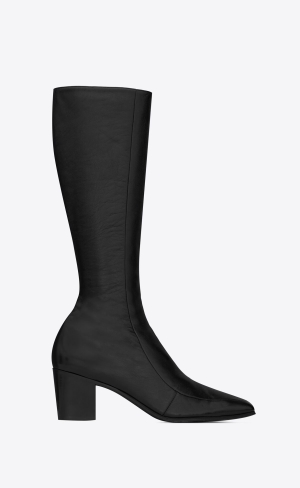 YSL Otto Zipped Boots In Smooth Läder Noir | CWI497251