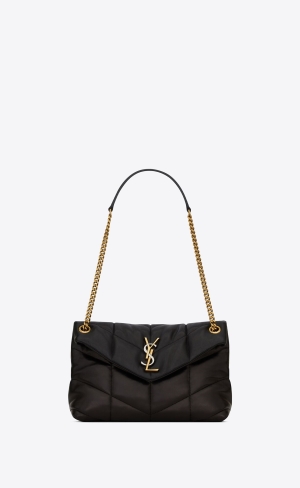 YSL Puffer Small In Quiltad Lambskin Svarta | VQF360879