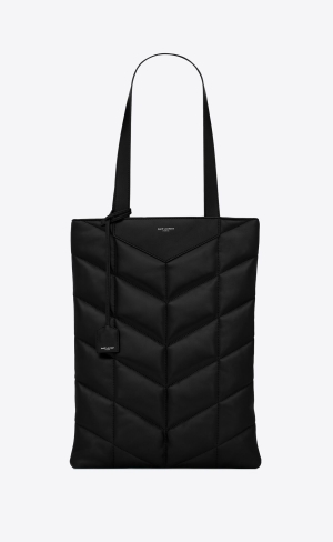 YSL Puffer Tote Bag In Smooth Lambskin Noir | WXS621347
