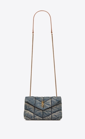 YSL Puffer Toy Bag In Denim Blå | LNF718096