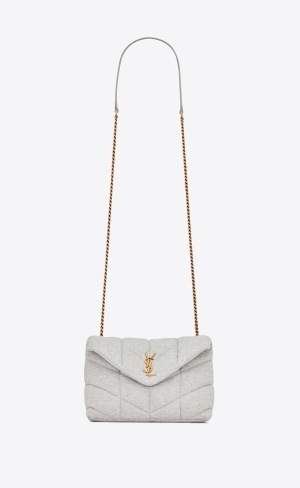 YSL Puffer Toy Bag In Jersey Grå | JHW703129
