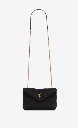 YSL Puffer Toy Bag In Jersey Svarta | VFD542037