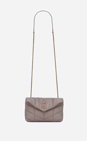 YSL Puffer Toy Bag In Quiltad Lambskin Fog | WLZ516908