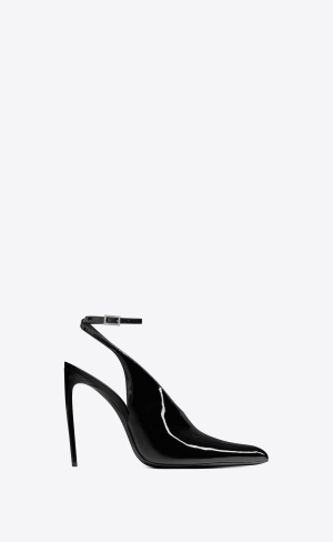 YSL Pulp Slingback Pumps In Lack Läder Svarta | DGO679241